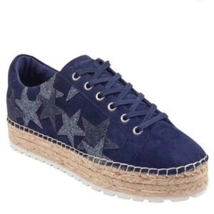Marc Fisher Marvel Star Suede Espadrille Sneakers 9 Blue